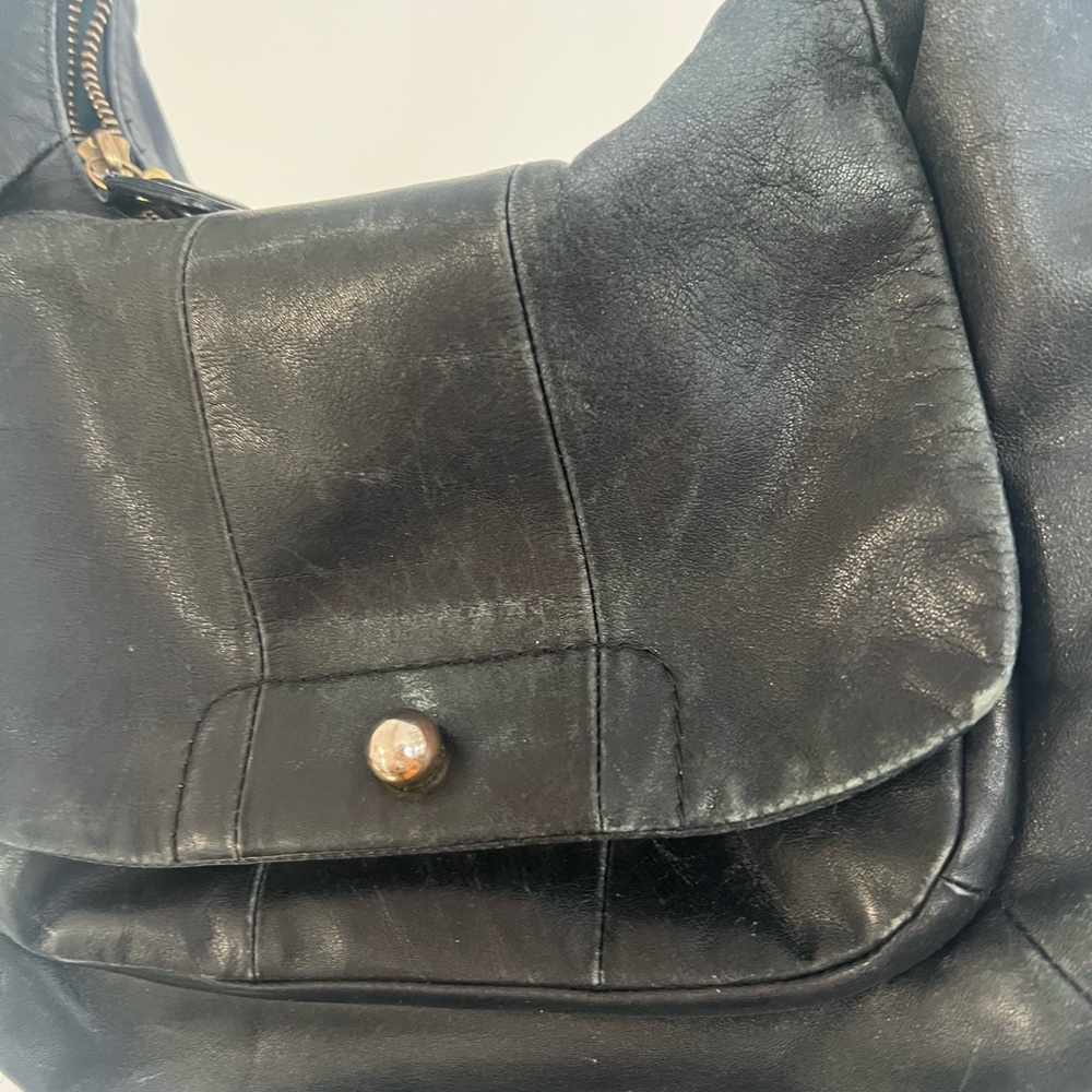 Coach Black Leather Hobo Bag with Gold Accents - Picture 2 of 8